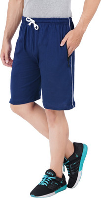 Guide Solid Men Blue Sports Shorts