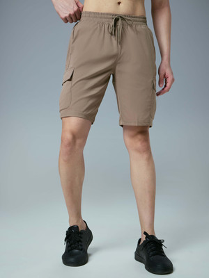TECHNOSPORT Solid Men Brown Cargo Shorts