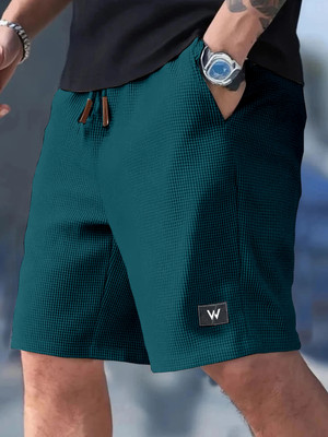 WeReKo Self Design Men Green Regular Shorts