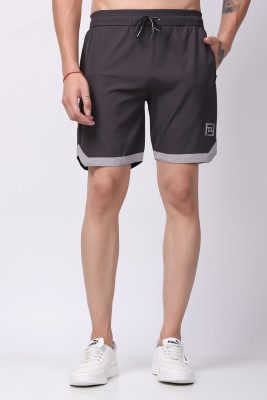 FitInOutFit Solid Men Grey Running Shorts