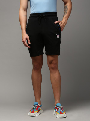 ONN Self Design Men Black Sports Shorts
