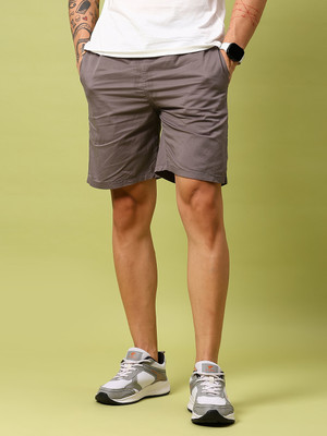 V-MART Solid Men Grey Regular Shorts