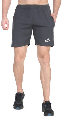iSHUG Solid Men Grey Running Shorts