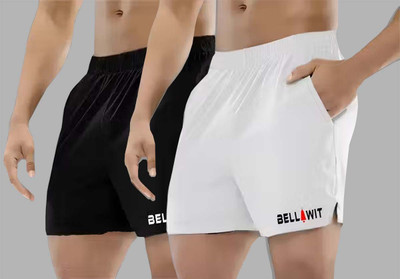 Bellwit Printed Men White Sports Shorts