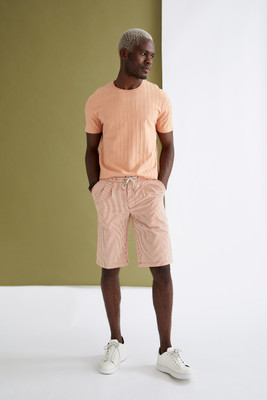 defacto Striped Men Red Casual Shorts