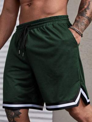CULISH Solid Men Dark Green Gym Shorts, Running Shorts, Sports Shorts, Regular Shorts