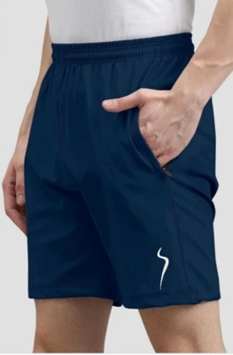 MGC MAANU Self Design Men Blue Sports Shorts