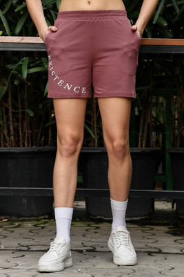 one sky Printed Women Maroon Bermuda Shorts