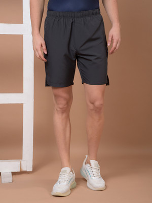 Force NXT Solid Men Grey Sports Shorts