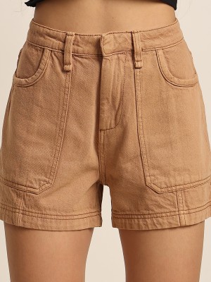 Bene Kleed Solid Women Brown Boxer Shorts