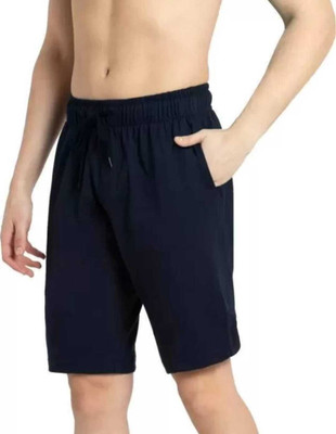 REVIZO Solid Men Dark Blue Basic Shorts