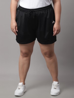 Rute Solid Women Black Sports Shorts