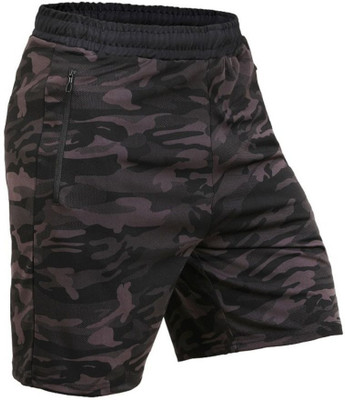 NINQ Military Camouflage Men Grey Regular Shorts, Sports Shorts, Compression Shorts, Cycling Shorts, Running Shorts