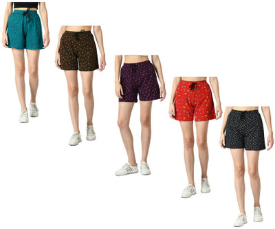KAVYA Printed Women Multicolor Regular Shorts