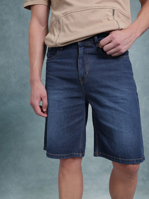 Roadster Solid Men Black Denim Shorts