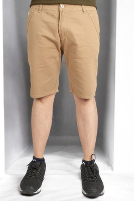 RCS Solid Men Beige Chino Shorts