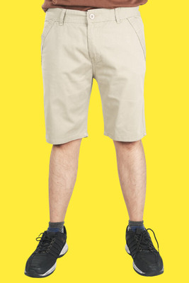 PUBHIZA Solid Men White Chino Shorts