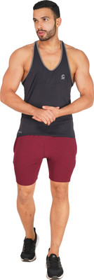 Goto Sports Solid Men Maroon Basic Shorts