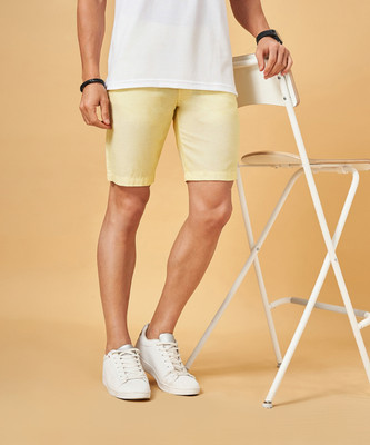 Byford by Pantaloons Solid Men Yellow Basic Shorts