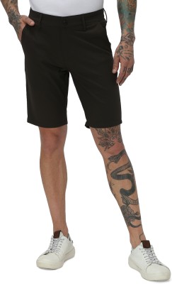 MUFTI Solid Men Dark Green Casual Shorts