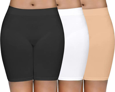Mysha Solid Women Black, White, Beige Cycling Shorts