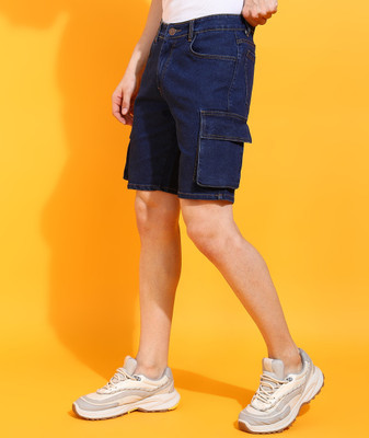 JAAR FASHION Self Design Men Blue Cargo Shorts