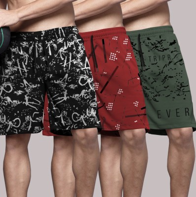 TRIPR Printed Men Multicolor Regular Shorts