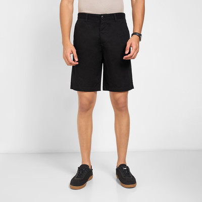 Peregrine by Pantaloons Solid Men Black Basic Shorts