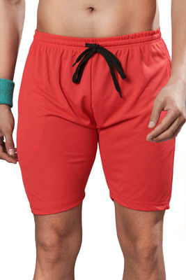 GAMEPOINT Solid Men Red Casual Shorts