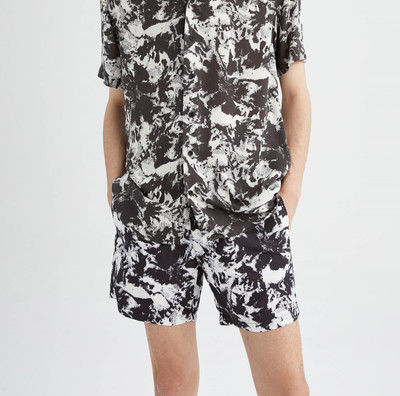 defacto Printed Women Black Swim Shorts