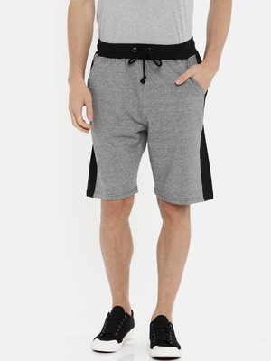 HouseOfCommon Solid, Color Block Men Black Chino Shorts, Regular Shorts