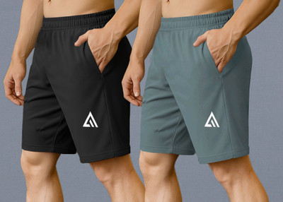 Adrenex Solid Men Light Green Regular Shorts