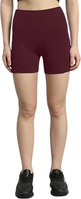 deevaz Solid Women Maroon Cycling Shorts