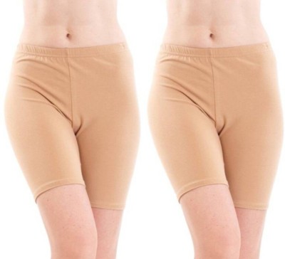 AmkrFashion Solid Women Beige Gym Shorts