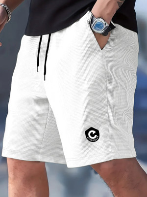 EyeBogler Solid Men White Sports Shorts