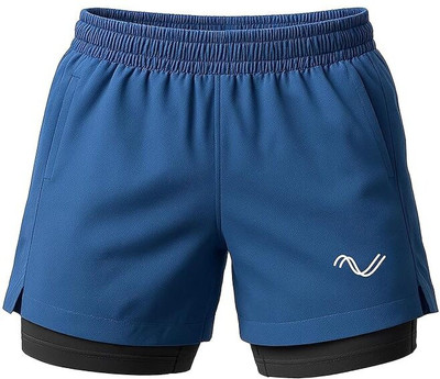 SLOVIC Solid Men Black, Blue Running Shorts