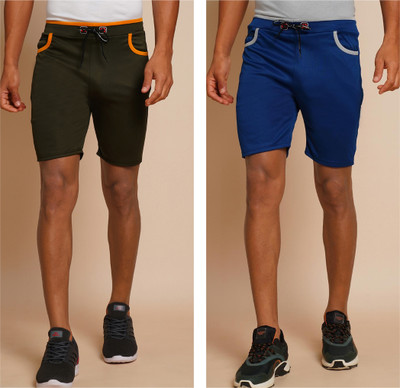 METRONAUT Solid Men Light Green, Blue Regular Shorts