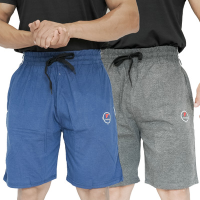 Bhikshuhosiery Solid Men Blue, Grey Casual Shorts