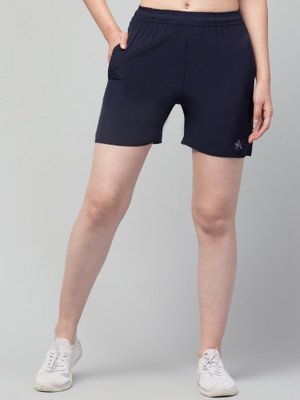 CKARFE Solid Women Blue Sports Shorts