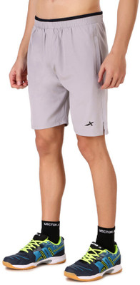 VECTOR X Solid Men Grey Sports Shorts