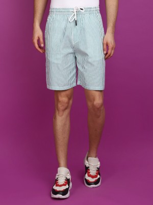 V-MART Striped Men Blue, White Sports Shorts