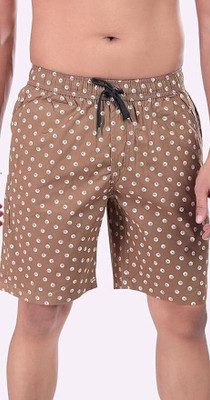 24 Street Printed Men Copper Casual Shorts