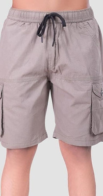 24 Street Solid Men Grey Casual Shorts