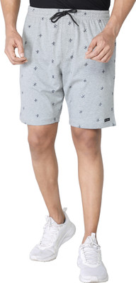 Palm Island Printed Men Grey Basic Shorts