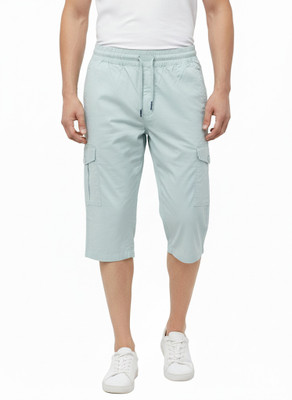 VOMAZO Solid Men Grey Cargo Shorts