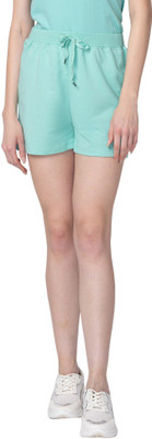 Candyskin Solid Women Green Basic Shorts