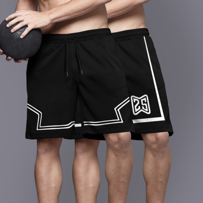 TRIPR Printed Men Black Regular Shorts