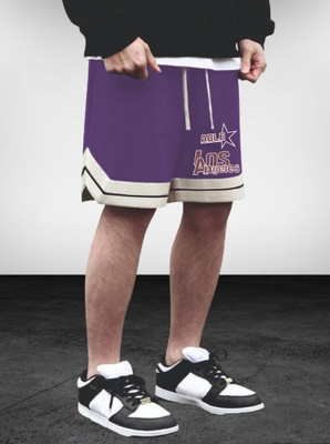 Culish Trend Printed Men Black Gym Shorts