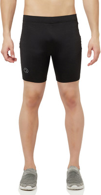 TRUEREVO Solid Men Black Running Shorts, Gym Shorts