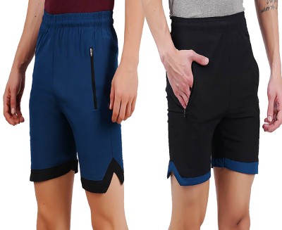 Blacktail Color Block Men Black, Blue Night Shorts